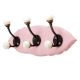 Pink Black Double Loop Ceramic Iron Wooden Hooks